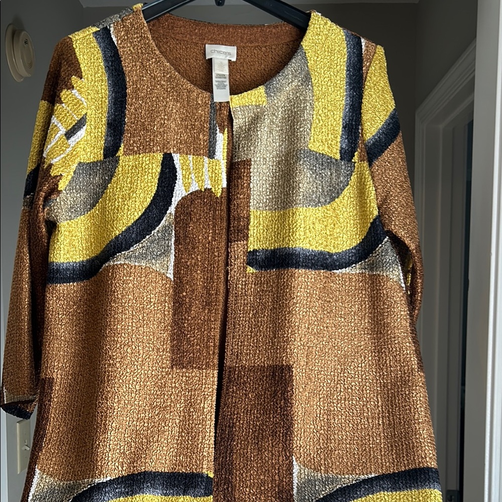 Chico's Abstract Patterned Jacket-Reversible - image 2
